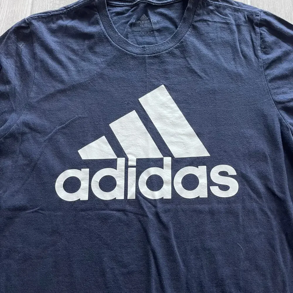 Adidas Men's XL Amplifier Tee Logo Black White Logo Graphic T-shirt